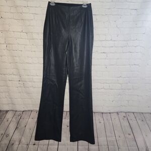 Asos Design faux‎ leather pants High Rise size 6 wide leg flare goth moto grunge